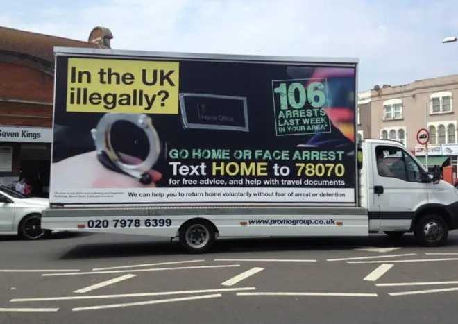 The controversial Home Office van