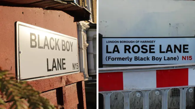 Black Boy Lane was renamed but still included on the new sign