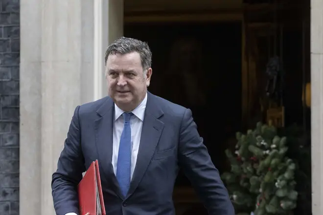 British Secretary of State for Work and Pensions Mel Stride leaves after attending a weekly cabinet meeting at 10 Downing Street in London, United Kingdom on December 13, 2022.