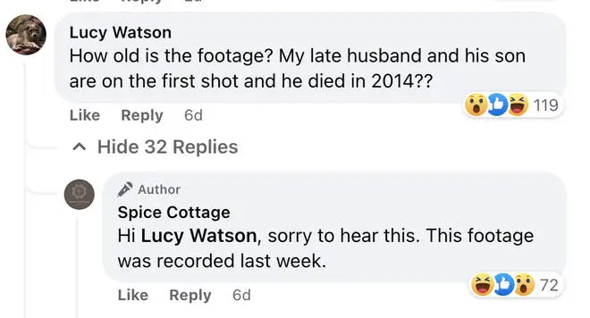 Lucy Watson's comments on the Facebook page
