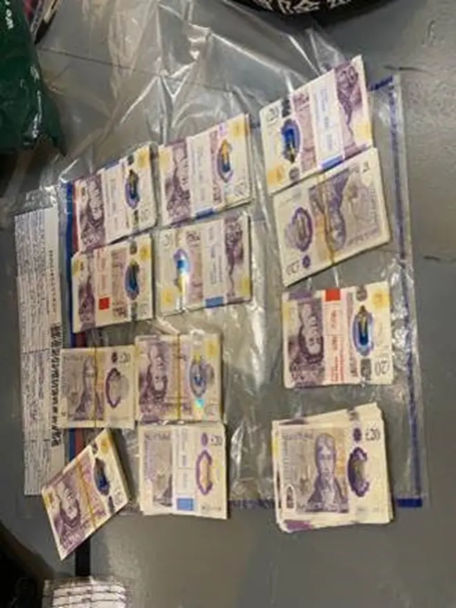 A large amount of cash was seized by police