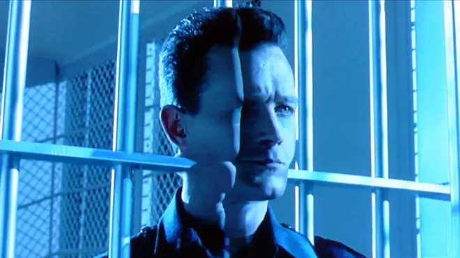 The T-1000 is able to get through metal bars by turning into a liquid