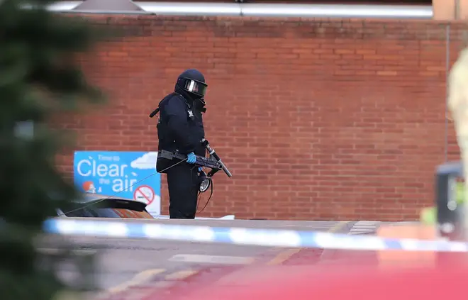 A member of the bomb disposal unit at the hospital.