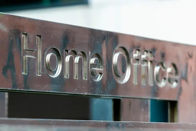 Signage for the Home Office building located on Marsham Street in London, UK.