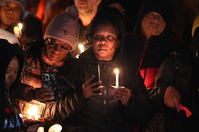 People attend a candlelight vigil in memory of Tyre Nichols at the Tobey Skate Park on January 26, 2023 in Memphis, Tennessee.