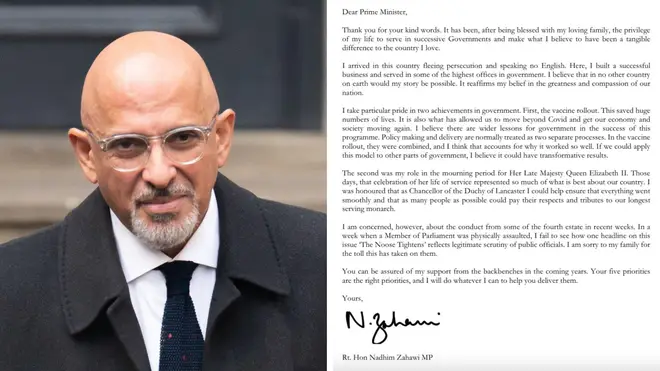 Nadhim Zahawi apologised only to his family over his sacking