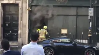 The Mayfair restaurant was engulfed in flames.