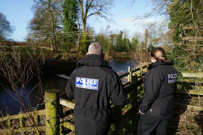 Officers from Lancashire Police searching for missing woman Nicola Bulley