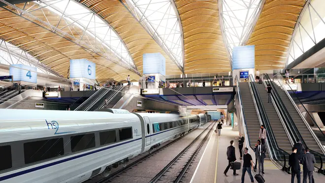 The proposed look to HS2 in Euston Station, London.