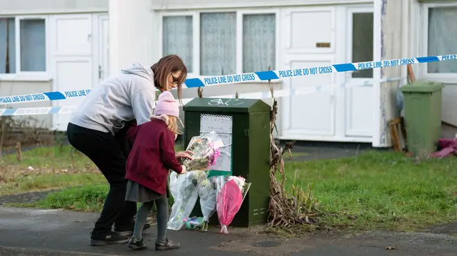Tributes were left to the four-year-old victim