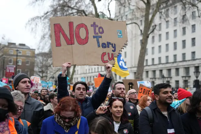 Teachers marching in London