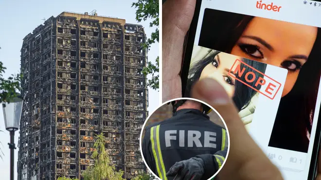 A firefighter used a selfie from the Grenfell tragedy for his dating profile