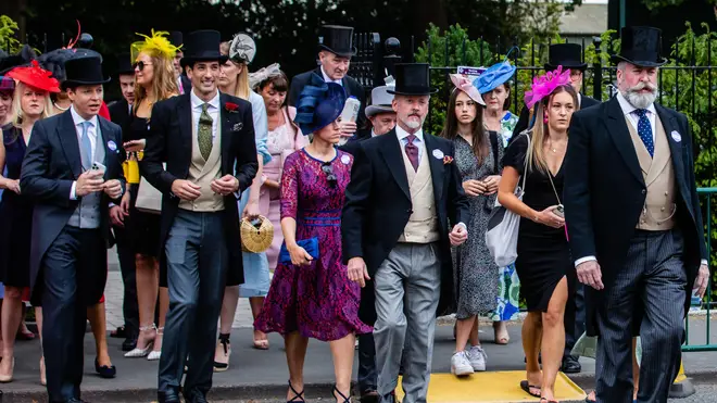 Racegoers arrive for the final day at Royal Ascot