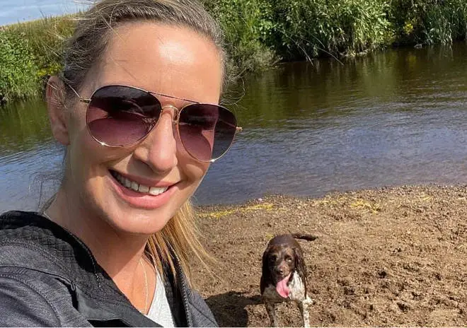 Nicola Bulley is pictured with her dog