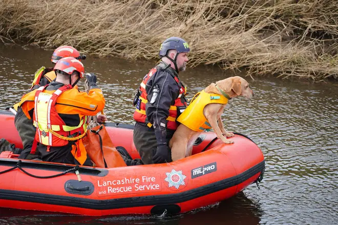Specialist teams from Lancashire Fire and Rescue Service search for Nicola, February 2, 2023.