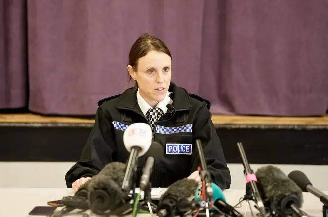 Lancashire Police Superintendent Sally Riley speaks to the media at St Michael's on Wyre Village Hall to give an update on the search.