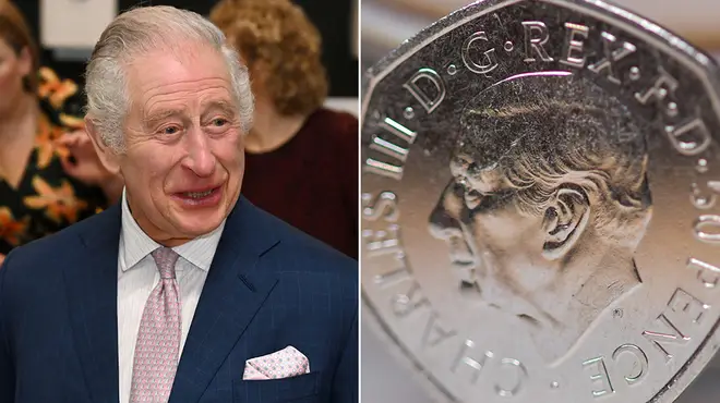 King Charles alongside his first 50p