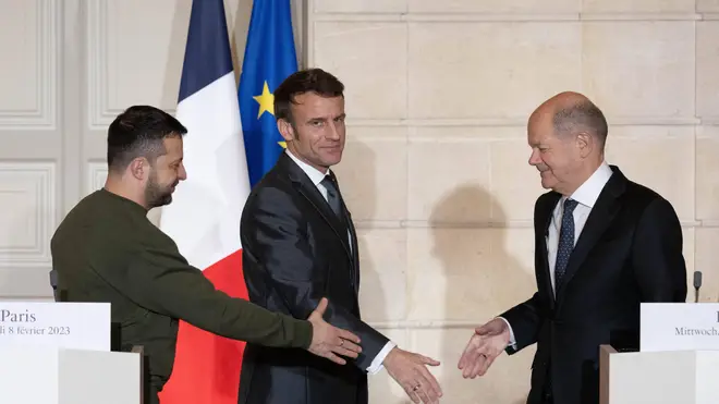 Mr Zelenskyy met with Mr Macron and Mr Scholz