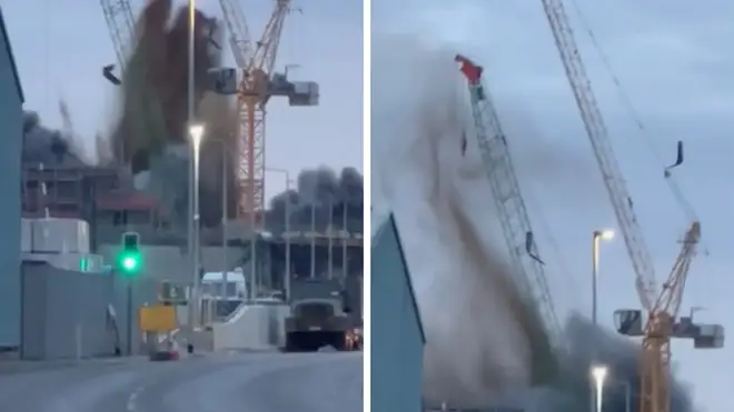 Shocking footage shows the moment a wartime bomb exploded unexpectedly in Great Yarmouth while work was being done to defuse it.