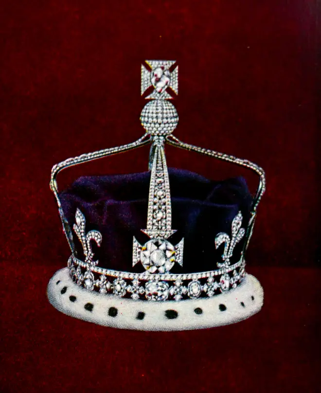 State Crown of Queen Mary of Teck (1867-1953) Consort of King George V, pictured March 25, 1905.