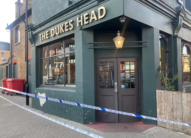 Three men were found with stab wounds inside the pub and a fourth was found injured in nearby Shernhall Street.