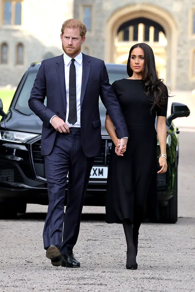 Prince Harry and Meghan visiting the public following Queen Elizabeth II's death