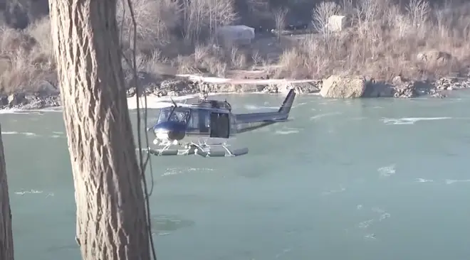 A helicopter at the scene