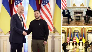 Joe Biden has met President Zelenskky in a surprise visit to Kyiv
