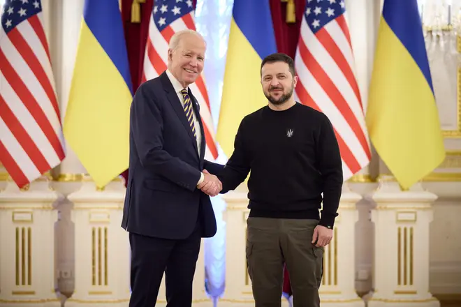 President Biden and President Zelenskyy meet in Kyiv for the first time since Russia's invasion