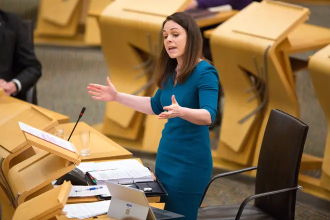 Kate Forbes delivering her budget at the Scottish parliament on January 28, 2021.