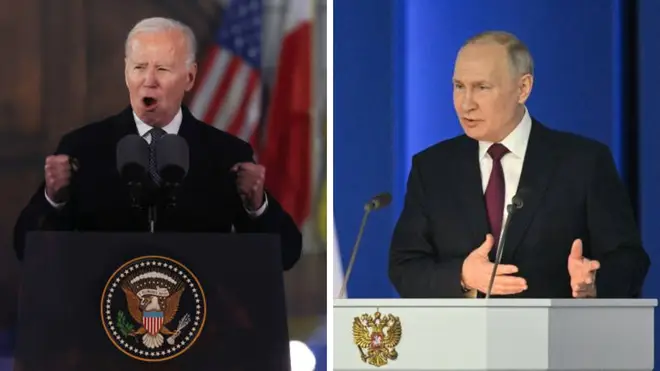 US President Joe Biden vowed that Vladimir Putin&squot;s "craven lust for land and power will fail" in a fiery keynote address to mark the first anniversary of Russia&squot;s invasion of Ukraine.