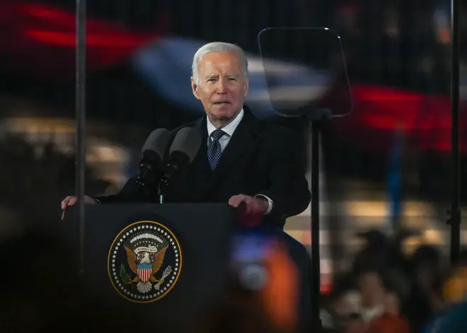 Joe Biden rallied support for Ukraine while in Poland yesterday