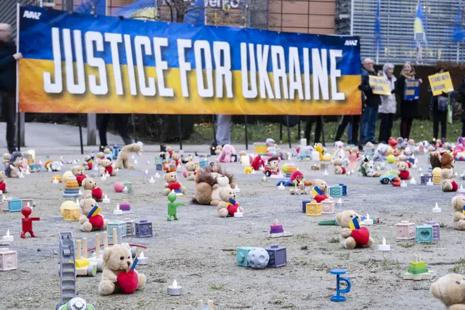 AVAAZ Demonstration For Ukrainian Children Kidnapped By Russia