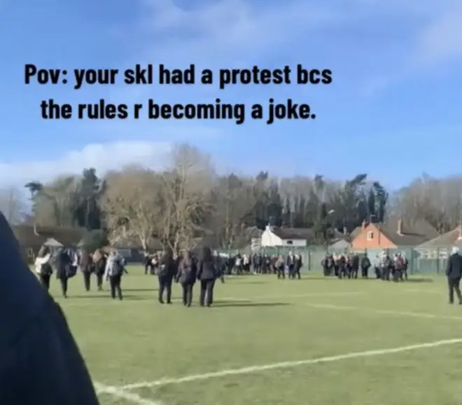 Footage of the pupils' protests was shared on social media