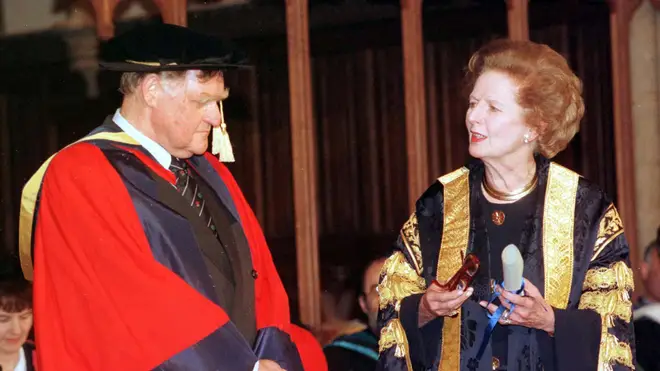 Sir Bernard with Ms Thatcher
