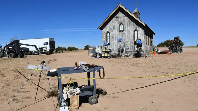 The Santa Fe County sheriff's office released photos from its investigation of the fatal shooting of the cinematographer Halyna Hutchins on the set of the film 'Rust.' The shooting took place on the set of a church, April 26, 2022.