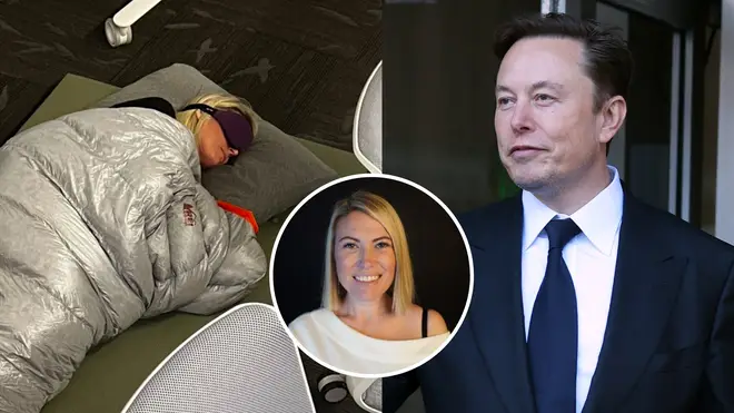 Esther Crawford (left and inset) was sacked by Elon Musk (right)