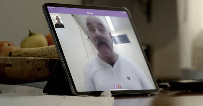 Bronson appearing on a video call with his son George Bamby. Credit: Channel 4 / Bronson: Fit to be Free?