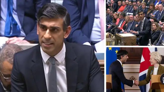 Mr Sunak outlined his deal to MPs but is waiting on whether Boris Johnson backs it