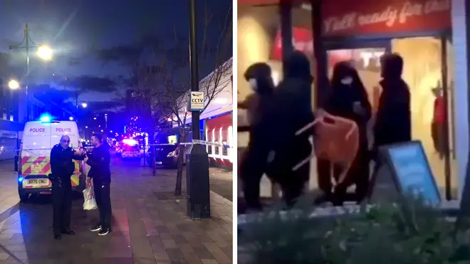 Three teenage boys were taken to hospital after the triple stabbing