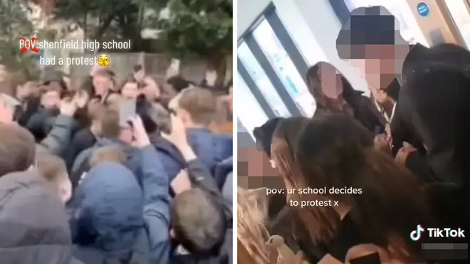 Children have been protesting at several schools