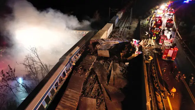 Several train cars were derailed