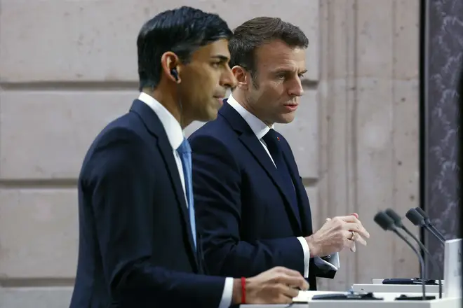 French President Emmanuel Macron and British Prime Minister Rishi Sunak
