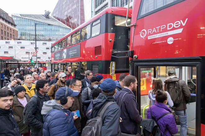 Londoners flock onto buses during a Tube strike last November