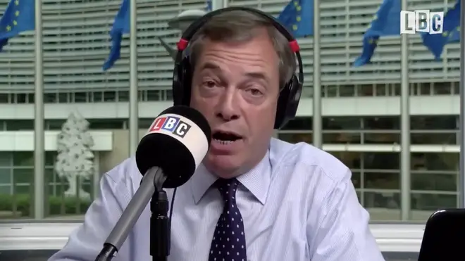 Nigel Farage was answering listeners calls on LBC.