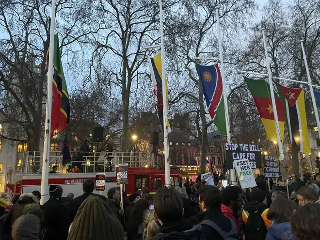 A protest was held in central London against the Bill