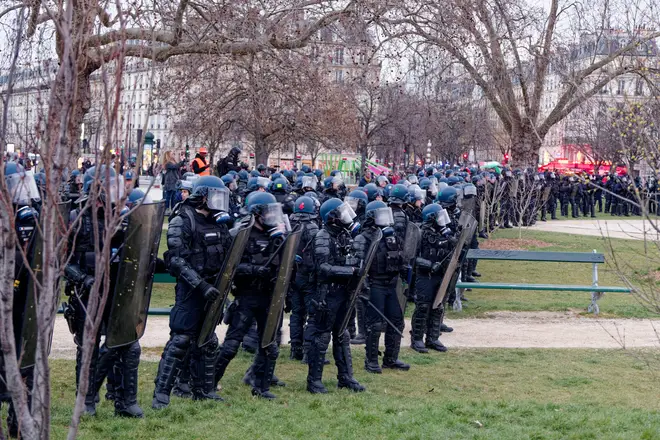Hundreds of riot police were deployed to clear the riots