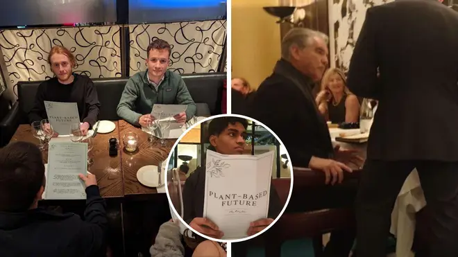 The protesters were taken out of the restaurant after 'occupying' reserved tables