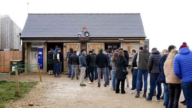 Customers queue to get into Jeremy Clarkson's Diddly Squat Farm Shop near Chadlington