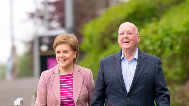 Former First Minister Nicola Sturgeon with husband Peter Murrell